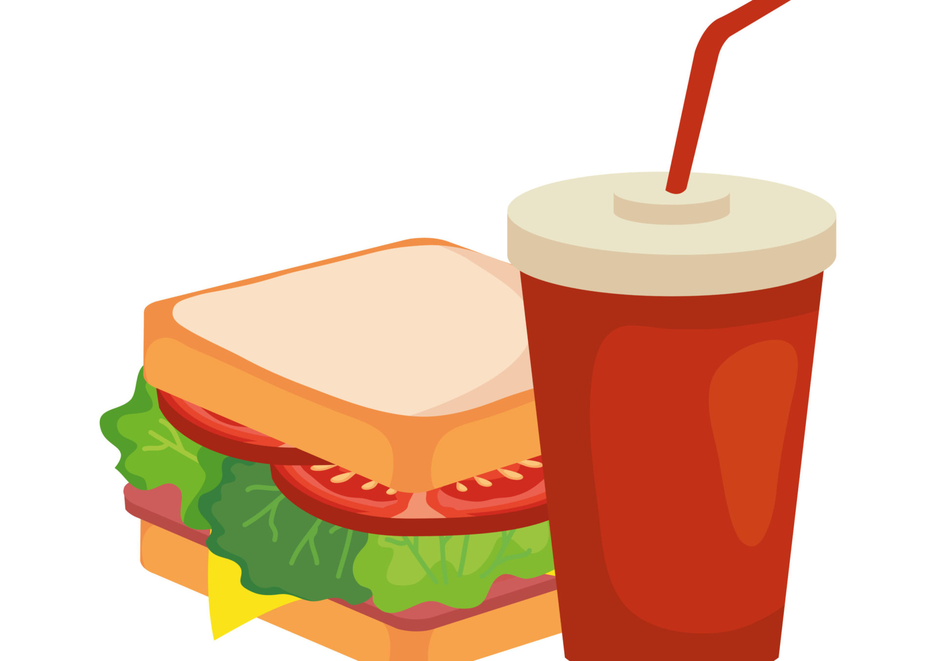 sandwich and soda mug design, food eat restaurant and menu theme Vector illustration