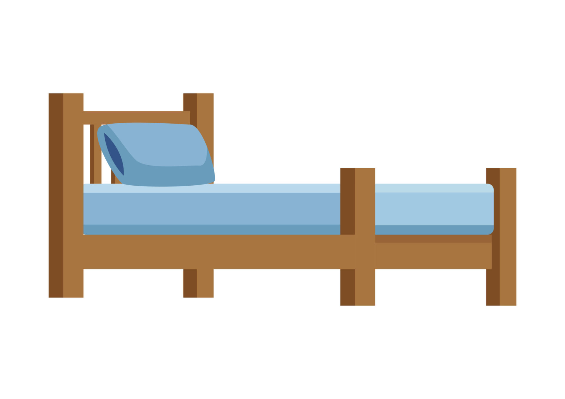 wooden bed forniture isolated icon vector illustration design