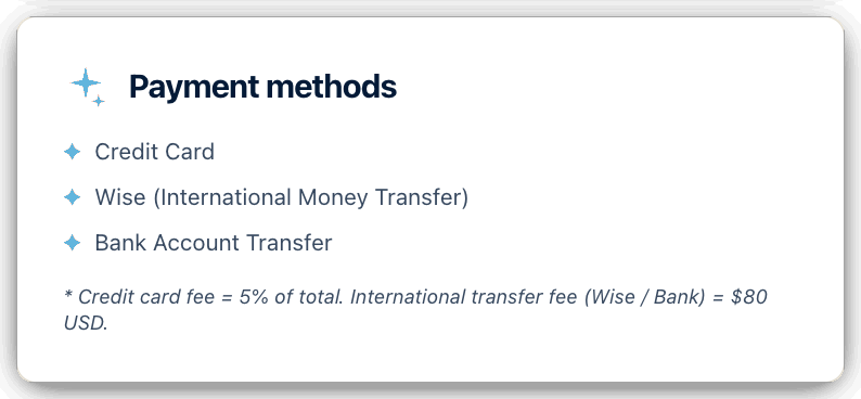 Payment methods
